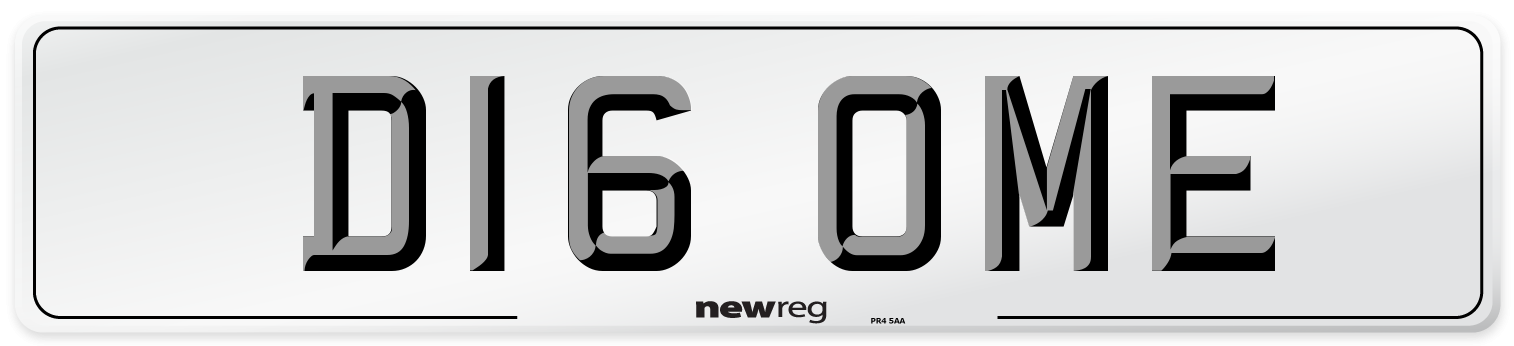 D16 OME Number Plate from New Reg